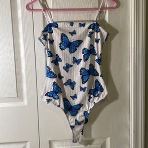 JCPENNEY Bodysuit With Butterfly Prints